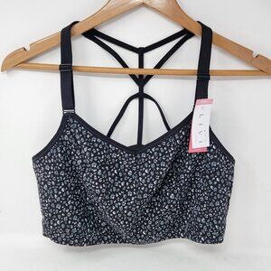 NEW Livi Soft No Wire Low Impact Black / White Sports Bra‎ Women's 18/20